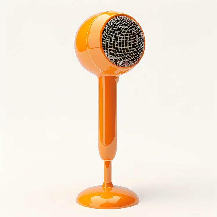 Orange Cartoon Microphone
