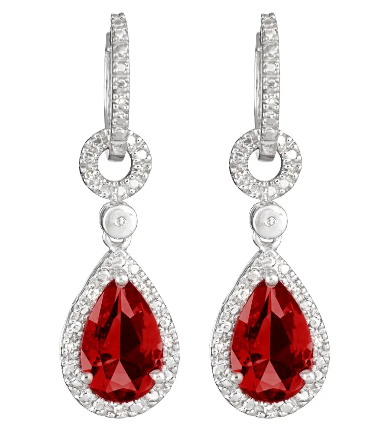 Elegant Red Gemstone Earrings