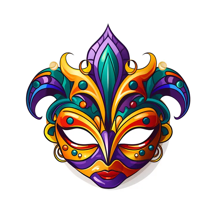 Decorative Colorful Mask for Mardi Gras