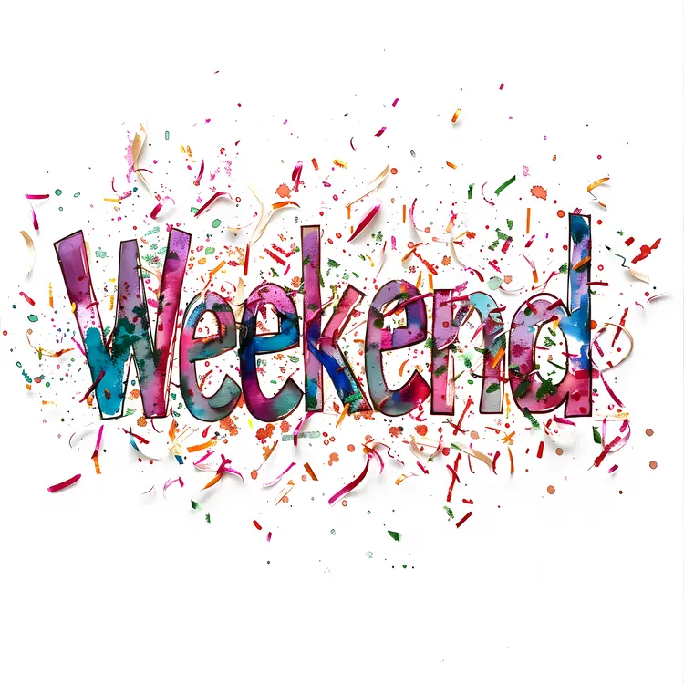Colorful Weekend Celebration Text