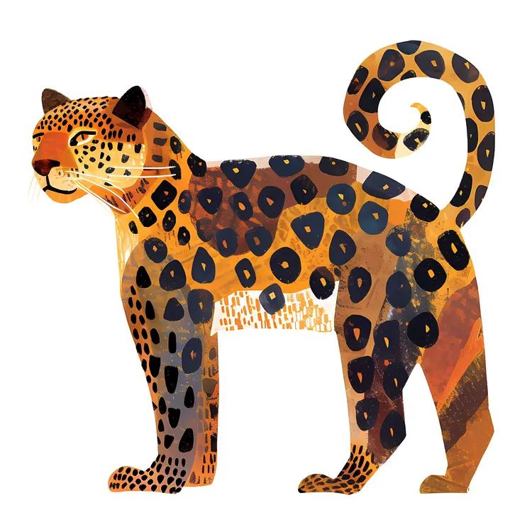 Colorful Leopard Illustration