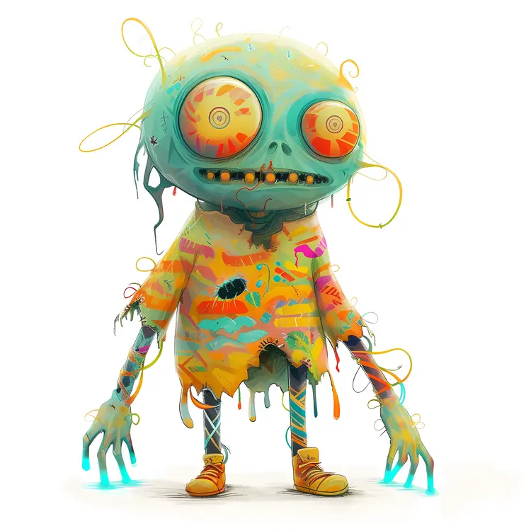 Colorful Zombie with Big Eyes