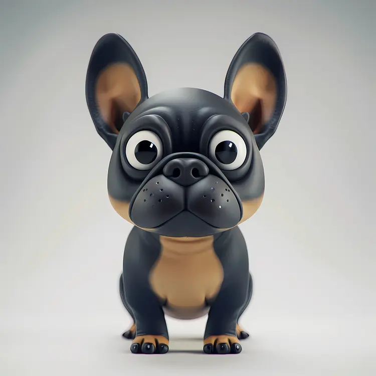 Cute Black Dog Cartoon