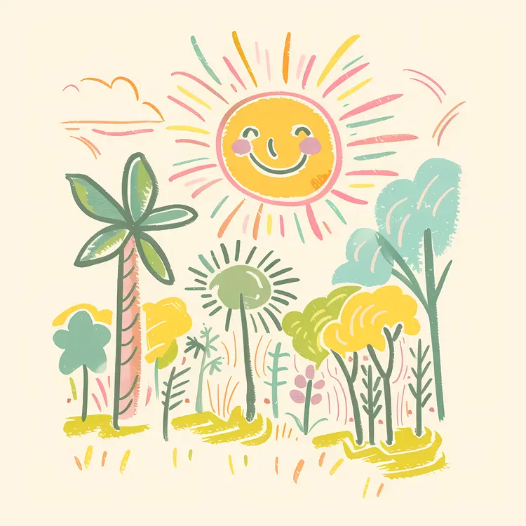 Smiling Sun over Forest