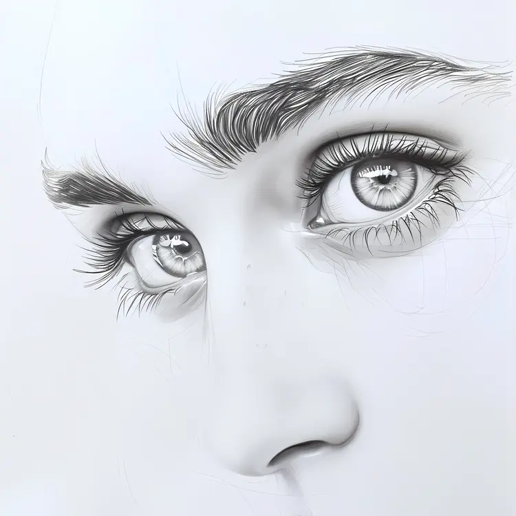 Realistic Pencil Drawing of Eyes