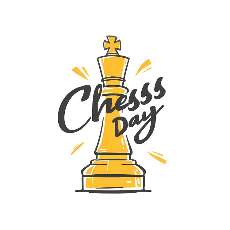 Yellow Chess Piece for Chess Day