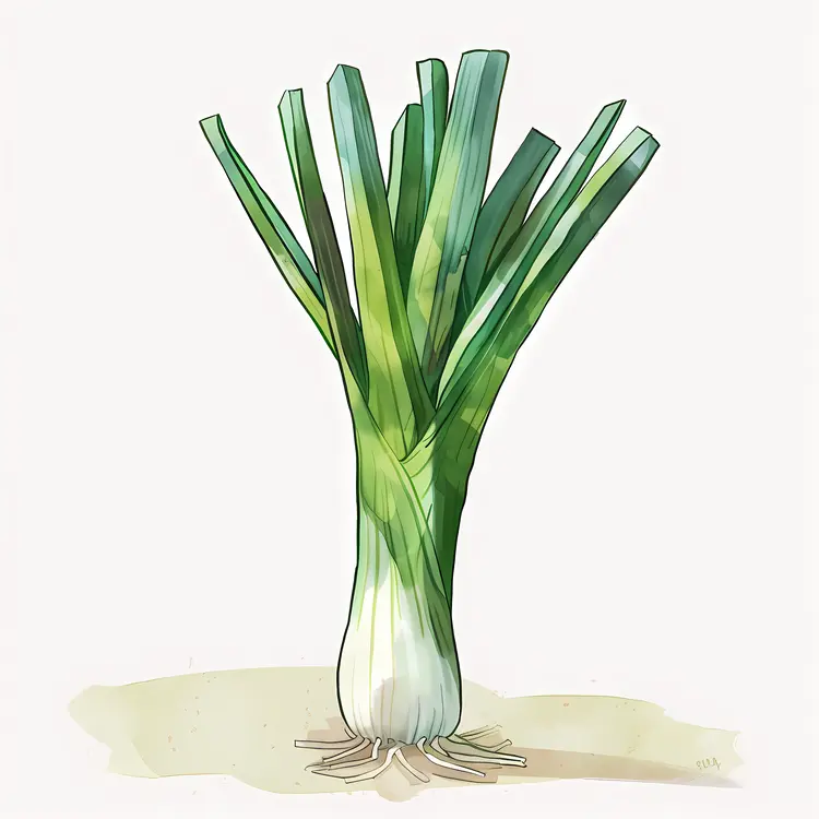 Realistic Green Onion Illustration