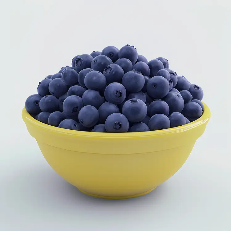Blueberries in a Yellow Bowl