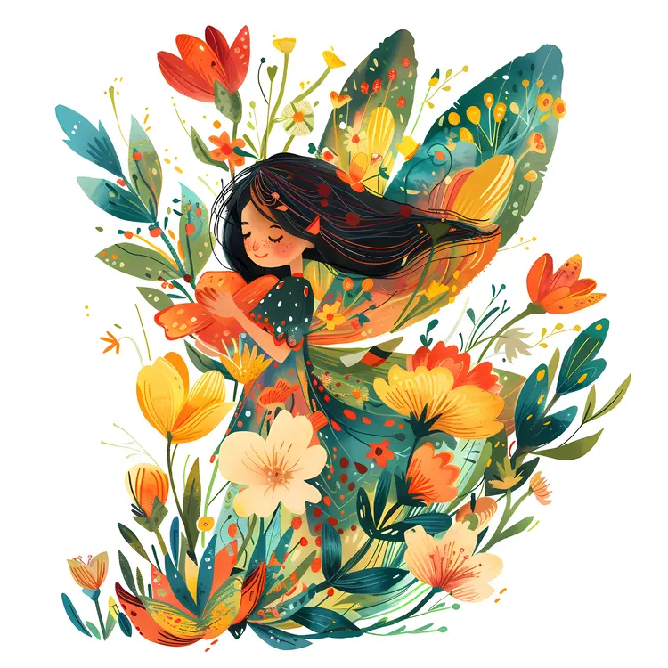 Charming Fairy with Floral Surroundings