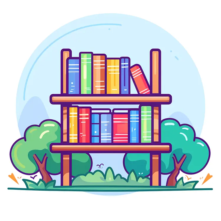 Colorful Bookshelf Outdoors
