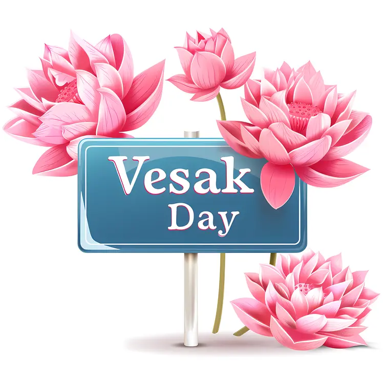 Vesak Day with Lotus Flowers