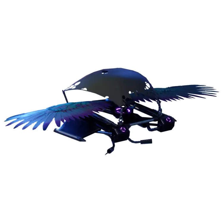 Black Futuristic Drone with Wings