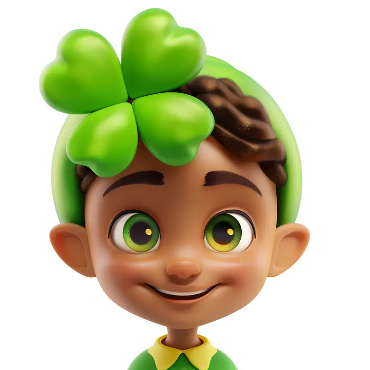 Child with Clover Headband for St. Patrick's Day