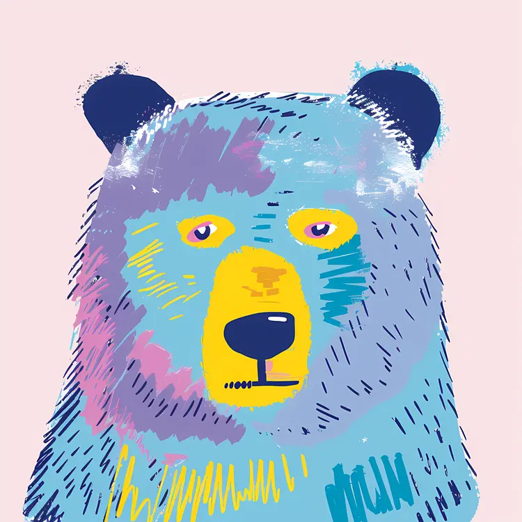 Colorful Bear Illustration