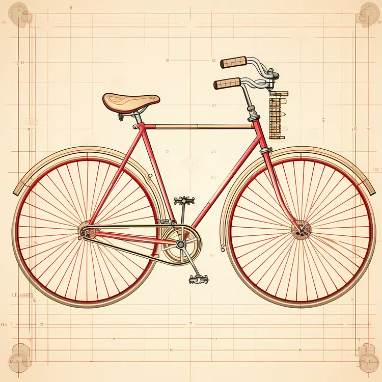 Retro Bicycle Sketch