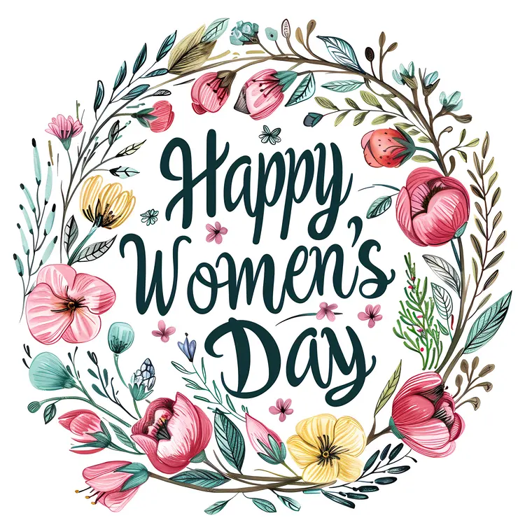 Happy Women's Day with Spring Flowers
