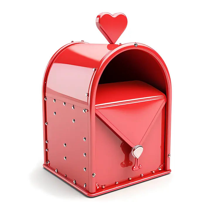 Red Mailbox with Heart Top for Valentine's Day