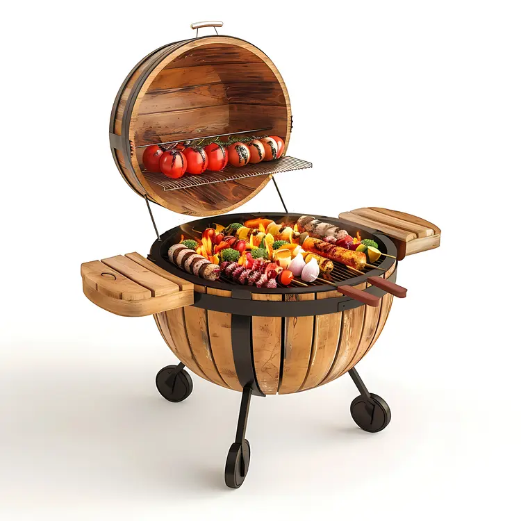 Wooden Grill for Barbecue Cooking