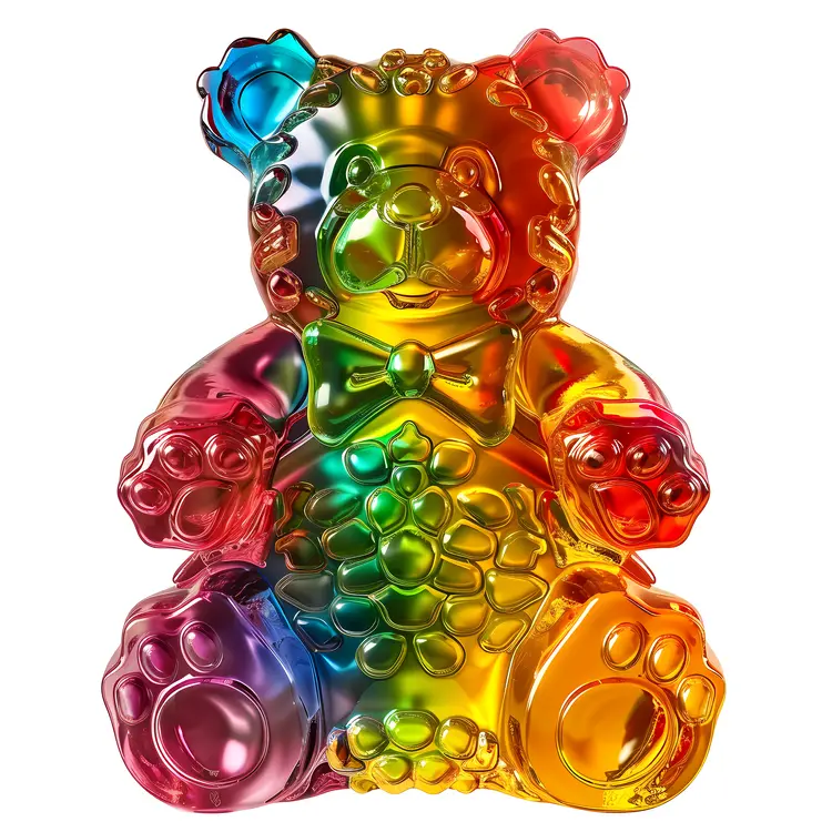 Large Rainbow Gummy Bear with Bow Tie