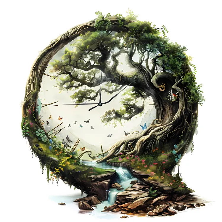 Artistic Tree in Circular Frame