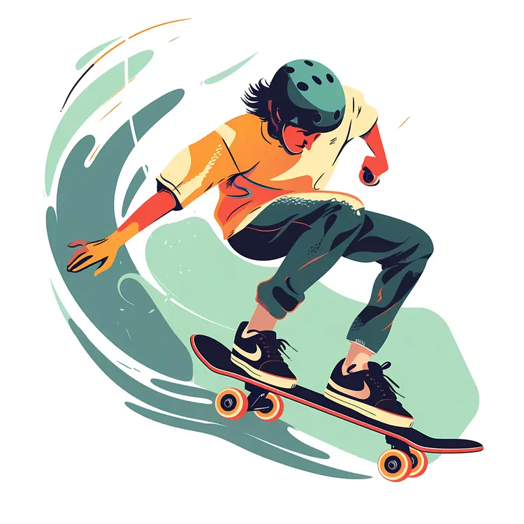 Cool Skateboarder in Action