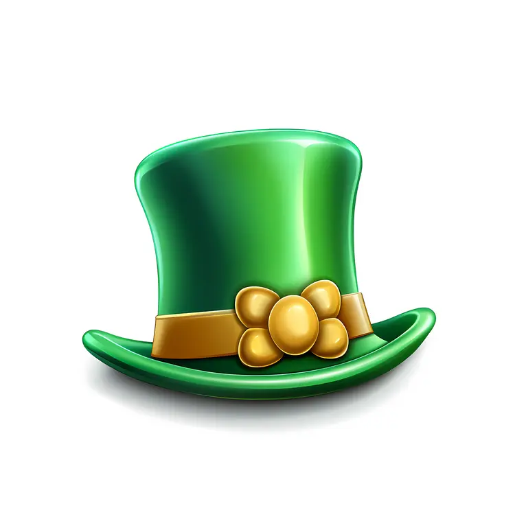 Green Hat with Gold Flower for St. Patrick's Day