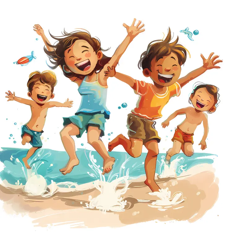 Kids Having Fun at the Beach