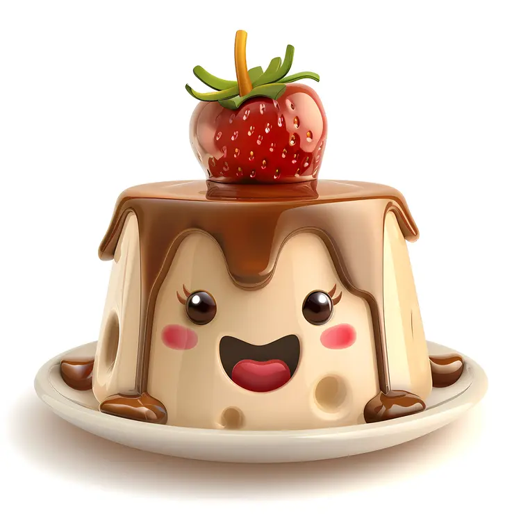Happy Pudding with Strawberry and Chocolate