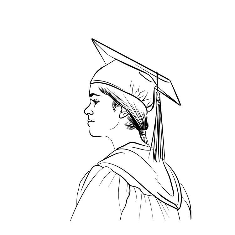 Proud Graduate in Cap and Gown
