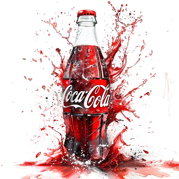 Classic Coca-Cola Bottle Splashing