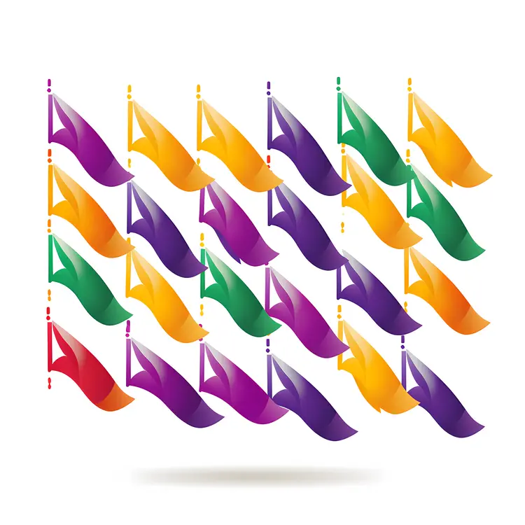 Colorful Flags for Mardi Gras Celebration