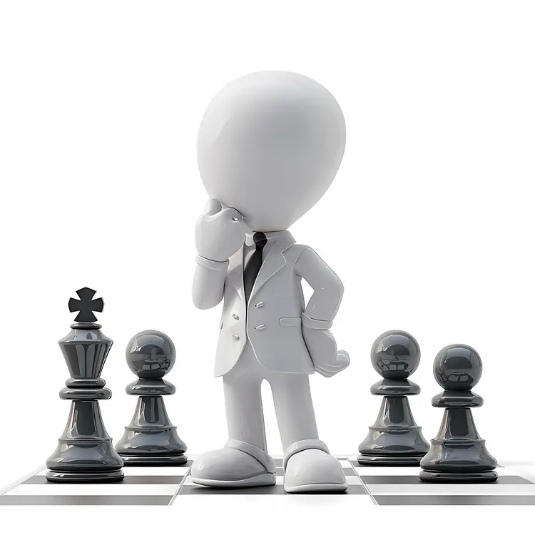 3D Character Thinking with Chess Pieces