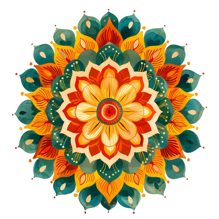 Colorful Floral Mandala Art