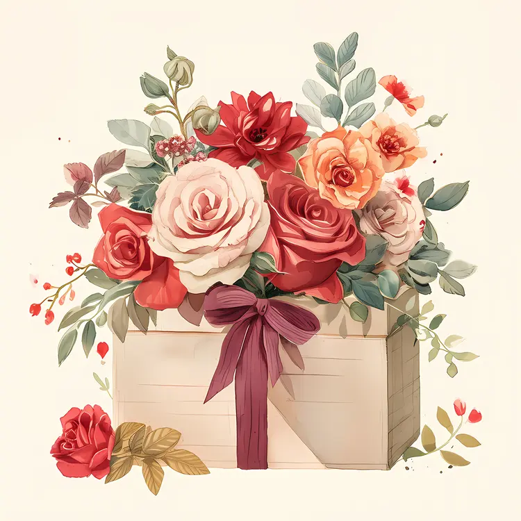Beautiful Flower Bouquet in Gift Box