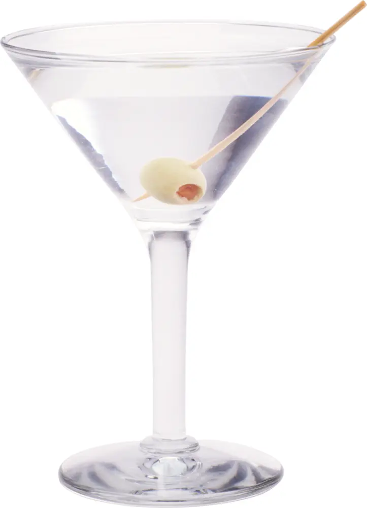 Martini Glass with Olive