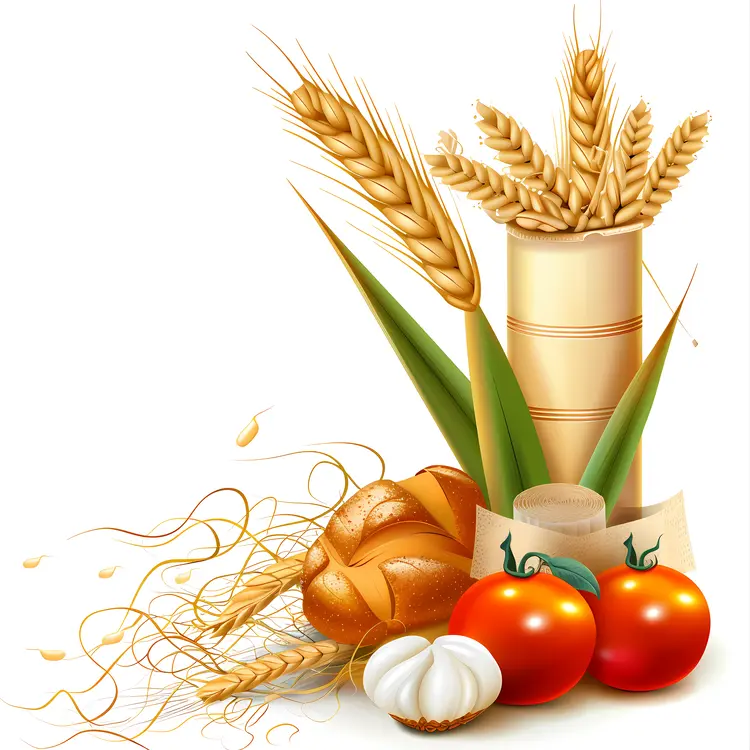 Bread, Wheat, and Vegetables