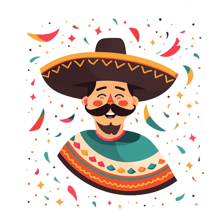 Cartoon Man in Sombrero