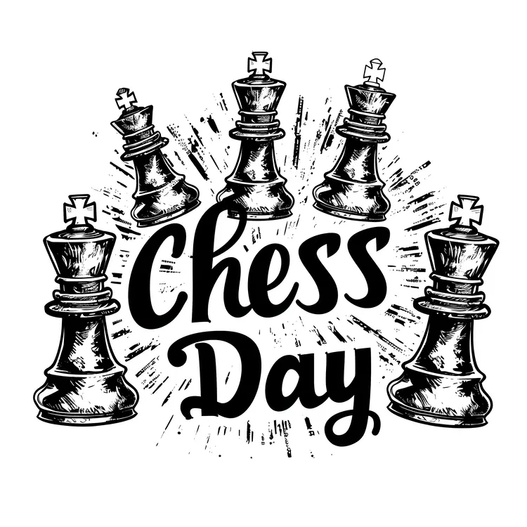 Chess Day Celebration with Toppled Chess Pieces