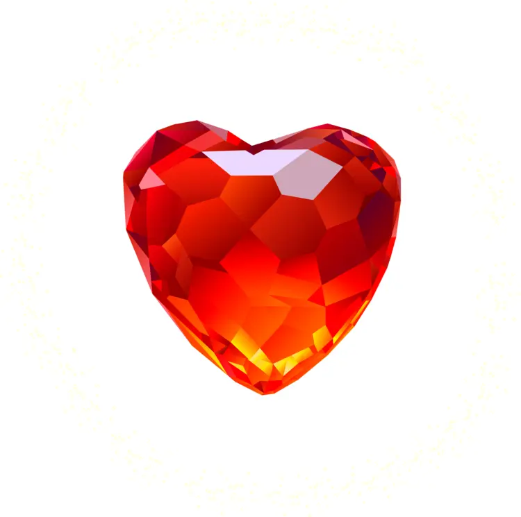Shiny Faceted Heart Diamond