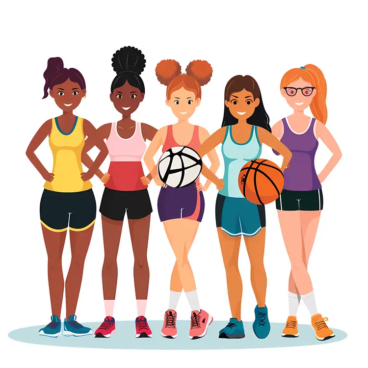 Group of Girls in Sports Uniforms