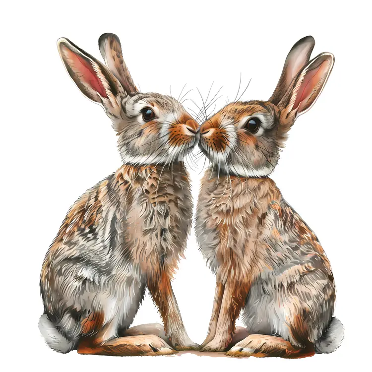 Adorable Kissing Rabbits