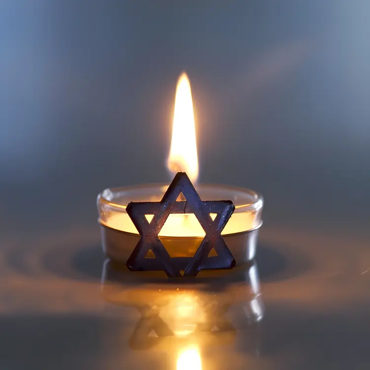 Candle with Star of David Illustration