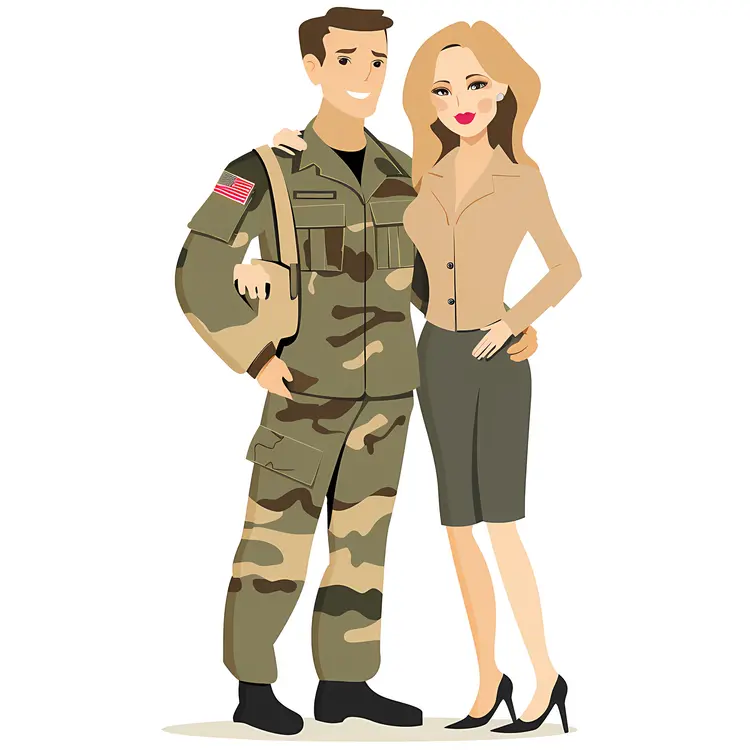 Military Couple Embracing