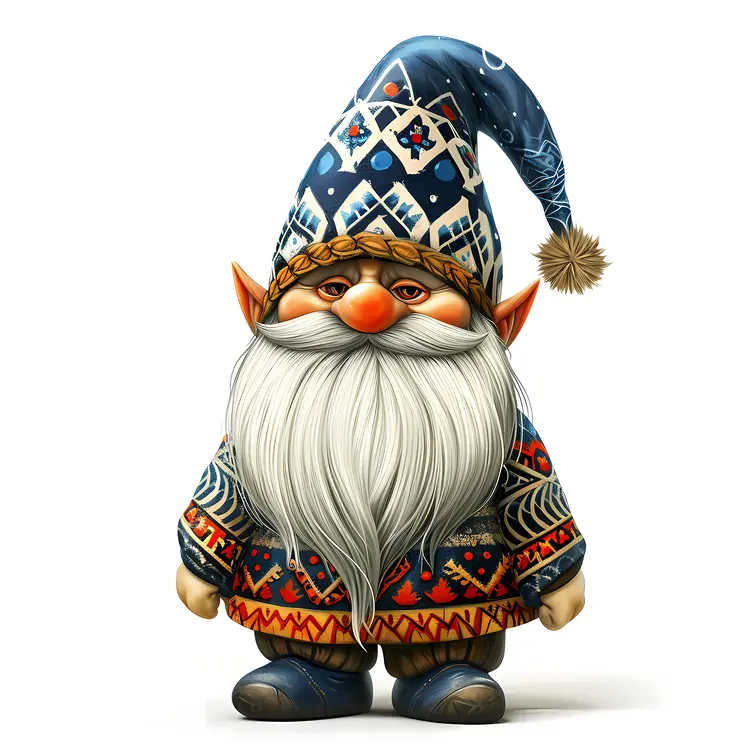 Blue Gnome with White Beard