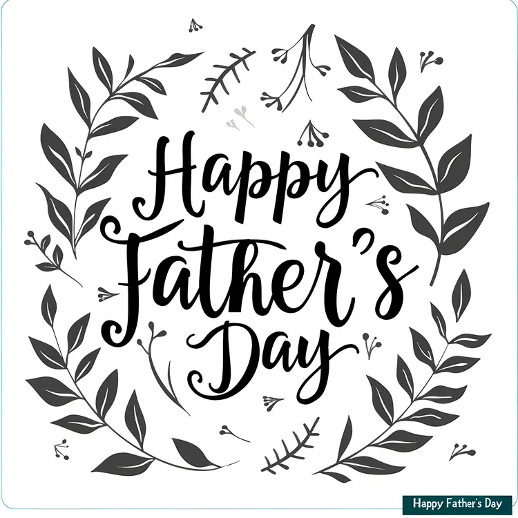 Black and White Happy Father's Day Greeting