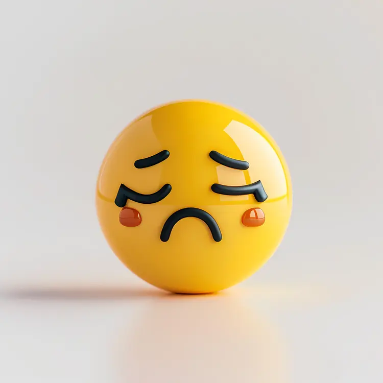 Sad Yellow Crying Emoji with Tears
