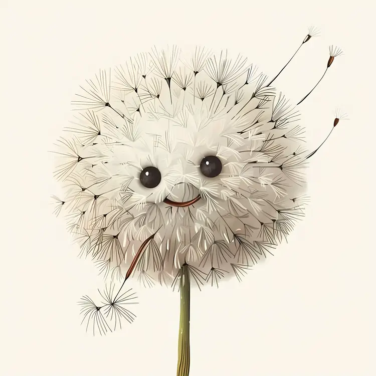 Smiling Dandelion Cartoon