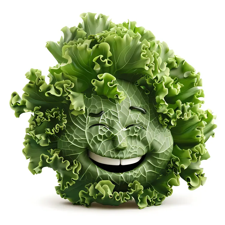 Happy Kale with Smiling Face