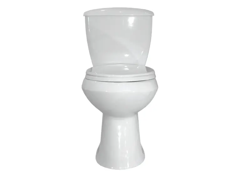 White Toilet with Closed Lid