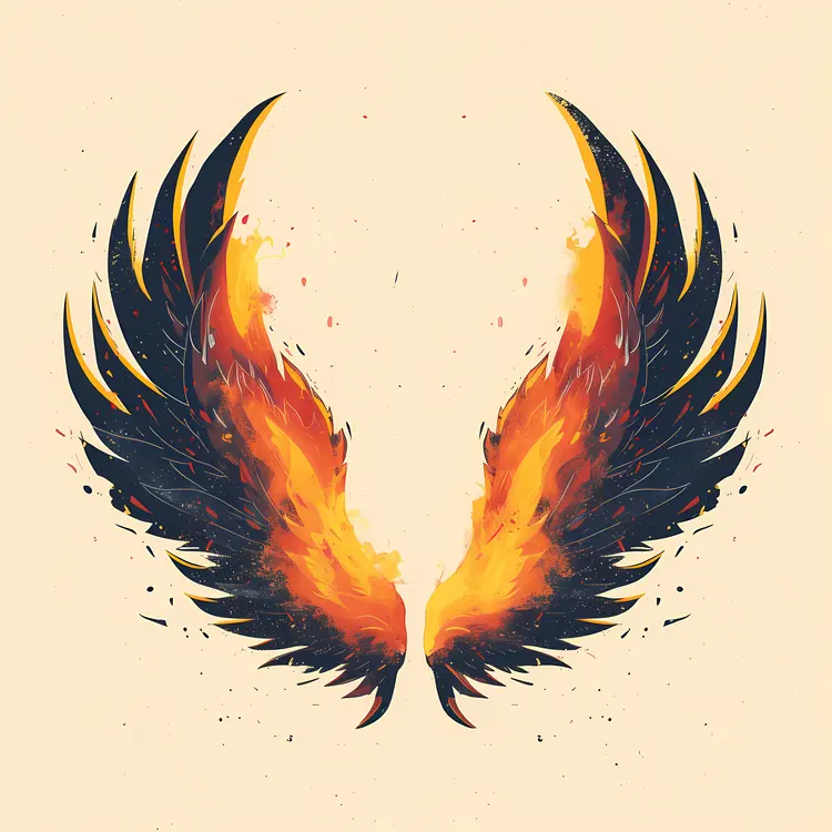 Flaming Wings Illustration